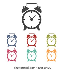 Alarm clock icon  set