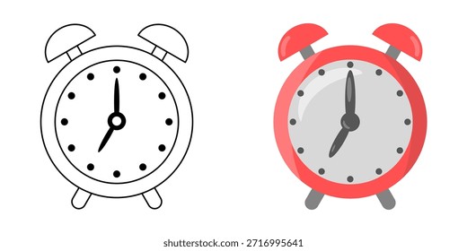 Conjunto de iconos de despertador aislado en un fondo limpio, símbolos mínimos modernos para despertar, recordatorios, horarios y administración de tiempo, ideal para App, interfaz de usuario y diseño digital.