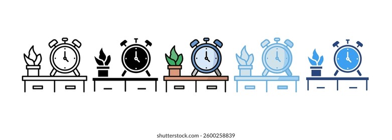 Alarm Clock Icon Set Multiple Style Collection