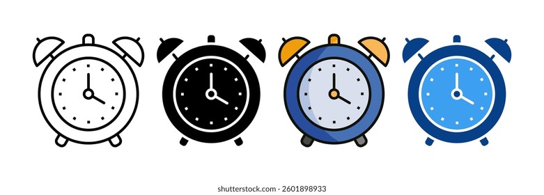 Alarm Clock Icon Set Multiple Style Collection