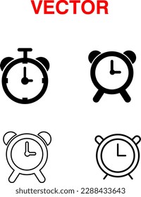 alarm clock icon set vector illustration on white background..eps