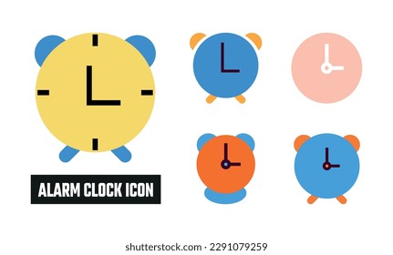 Alarm clock Icon Set Vector Illustration