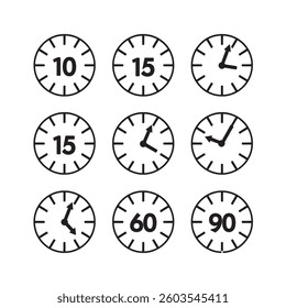 Alarm clock Icon Set Vector Illustration