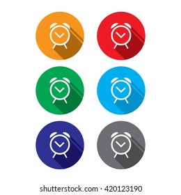 Alarm Clock Icon With Shadow