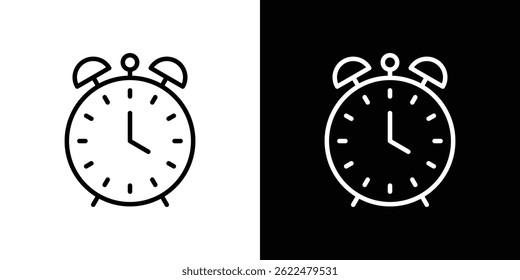 Alarm clock icon shape graphic simple plain clipart symbol. thin line outline art