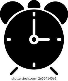 Alarm Clock Icon Showing Time