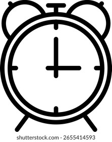 Alarm Clock Icon Showing Time