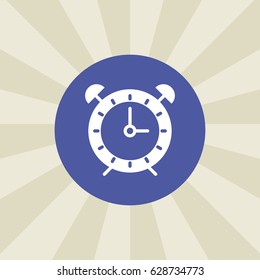 alarm clock icon. sign design. background