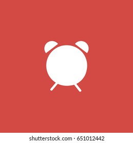 alarm clock icon. sign design. red background