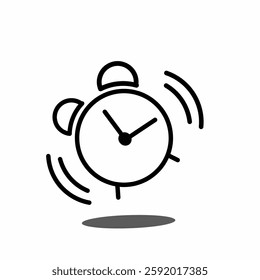 Alarm clock icon or sign. Time, watch, wake up symbol. Vector illustration.	