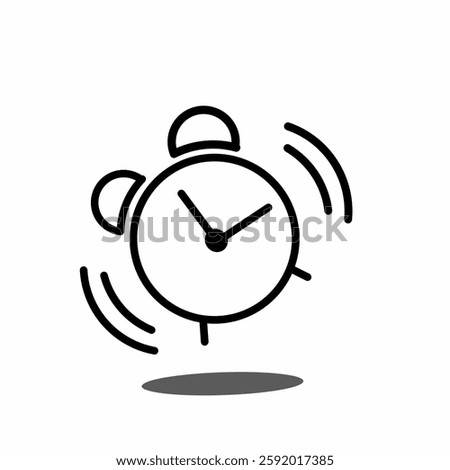 Alarm clock icon or sign. Time, watch, wake up symbol. Vector illustration.	