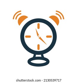 Alarma, icono del reloj. Ilustración vectorial simple editable.