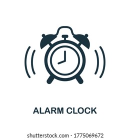 Icono de reloj de alarma. Elemento simple de la colección de sueño de pozo. Icono de reloj de alarma creativa para diseño web, plantillas, infografías y más