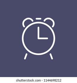 Alarm clock icon simple flat style outline illustration.