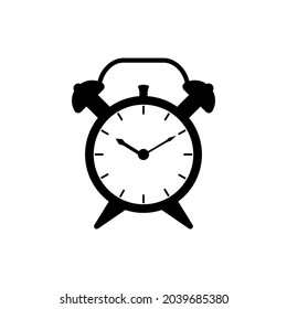 Alarm clock icon in sketch style on white background. Timer icon. White background. Isolated flat vector illustration.