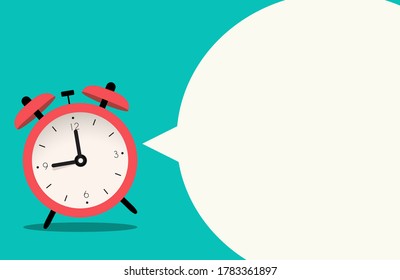 Alarm Clock Icon with speech bubble background. Vector Illustration EPS10