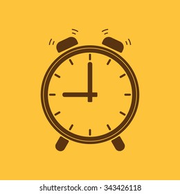 The Alarm clock icon.  Alarm clock symbol. Flat. Vector illustration
