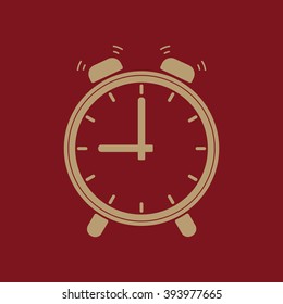 The Alarm clock icon. symbol. Flat. Vector illustration