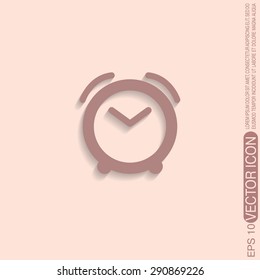 alarm clock icon. Symbol morning. Alarm icon . The clock shows the time