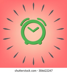 alarm clock icon. Symbol morning. Alarm icon . The clock shows the time