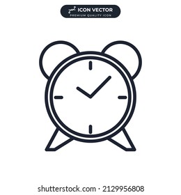 alarm clock icon symbol template for graphic and web design collection logo vector illustration