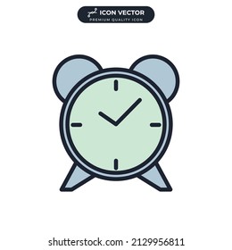 plantilla de símbolo de icono de reloj de alarma para el logotipo de colección de diseño gráfico y web ilustración vectorial