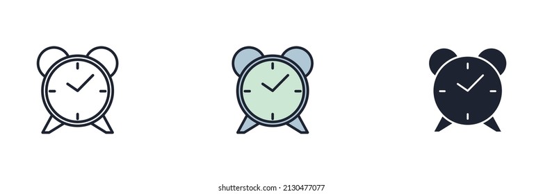 plantilla de símbolo de icono de reloj de alarma para el logotipo de colección de diseño gráfico y web ilustración vectorial
