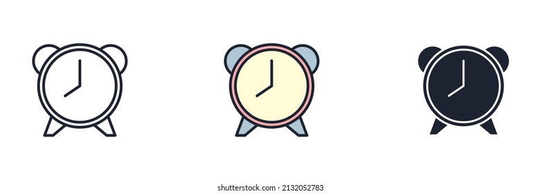 alarm clock icon symbol template for graphic and web design collection logo vector illustration