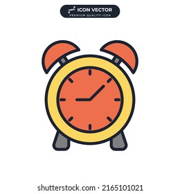 alarm clock icon symbol template for graphic and web design collection logo vector illustration