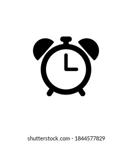 Símbolo de icono de reloj de alarma vector sobre fondo blanco.