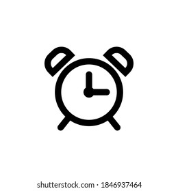 Alarm clock icon symbol vector on white background.