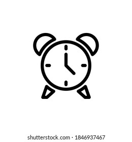 Símbolo de icono de reloj de alarma vector sobre fondo blanco.
