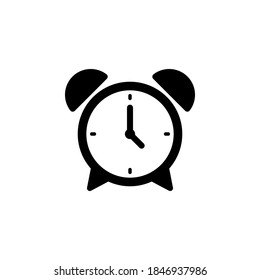 Símbolo de icono de reloj de alarma vector sobre fondo blanco.