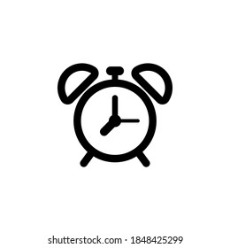 Alarm clock icon symbol vector on white background.