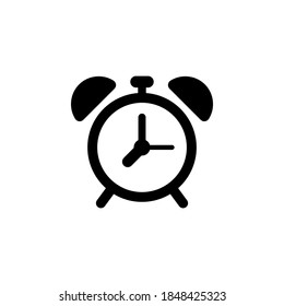 Alarm clock icon symbol vector on white background.