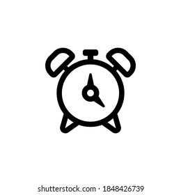Símbolo de icono de reloj de alarma vector sobre fondo blanco.