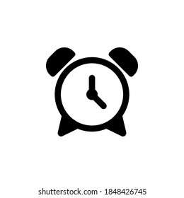 Alarm clock icon symbol vector on white background.