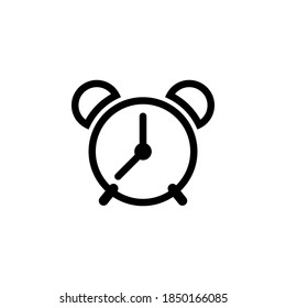 Alarm clock icon symbol vector on white background.