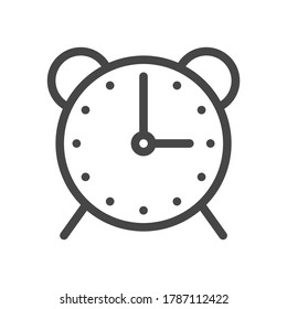 Alarm clock icon in thin line style isolated on white background. Vector illustration.