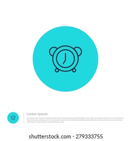 alarm clock icon thin line for web and mobile, modern minimalistic flat design. Vector outline icon and offset colour on light white background. vector illustration