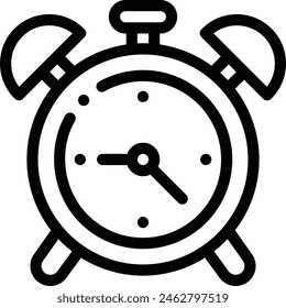 icono de despertador. Diseño De Estilo Lineal Delgado Aislado Sobre Fondo Blanco