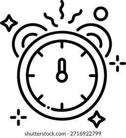 Ícone do despertador: conceito de gerenciamento de tempo e ativação