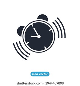 icono del reloj de alarma. plantilla de símbolo de tiempo de reloj de alarma para el logotipo de colección de diseño gráfico y web ilustración vectorial
