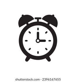 Alarm clock icon. Time symbol vector illustration