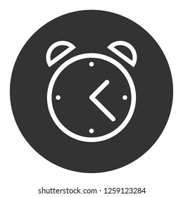 Alarm clock icon. Time vector sign. Watch symbol. Round icon design