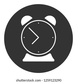 Alarm clock icon. Time vector sign. Watch symbol. Round icon design