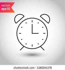 Alarm clock icon. Time vector sign. Clock flat symbol