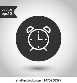 Alarm clock icon. Time vector sign. Clock flat symbol. Round icon design