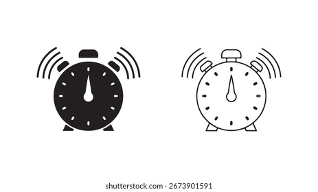Alarm clock icon with transparent background