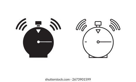 Alarm clock icon with transparent background